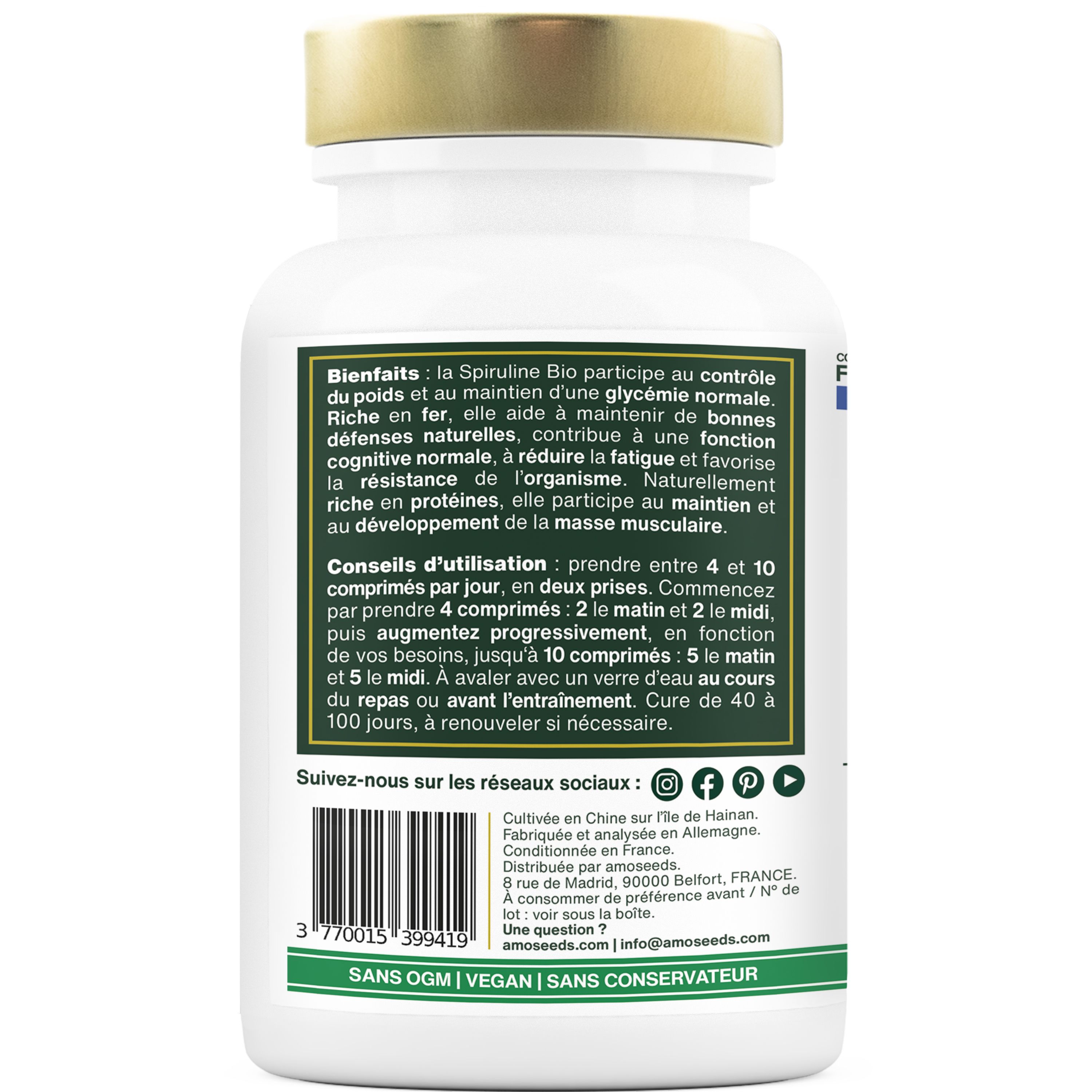 amoseeds SPIRULINE BIO, 17% PHYKOKYANIN