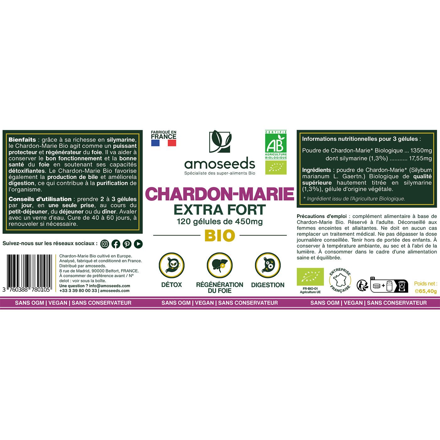 amoseeds CHARDON-MARIE ORGANIC, EXTRA FORT