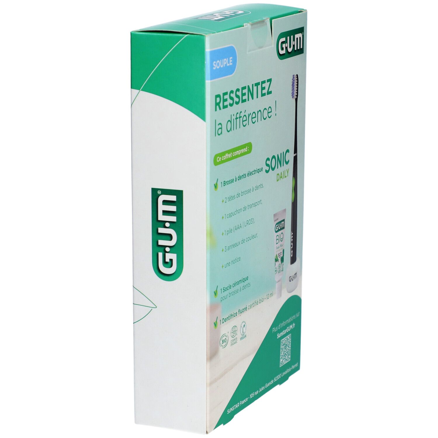 GUM Sonic Daily Brosse à Dents Électrique Sonique