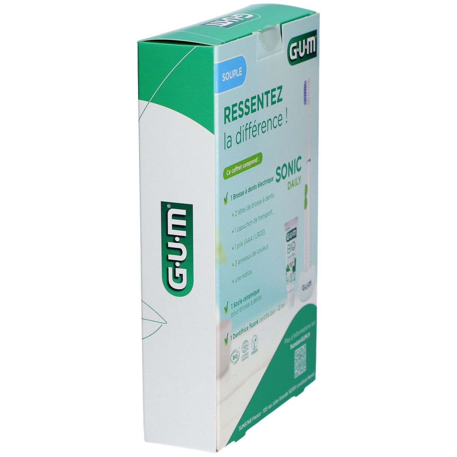 GUM Sonic Daily - Brosse à dents électrique sonique