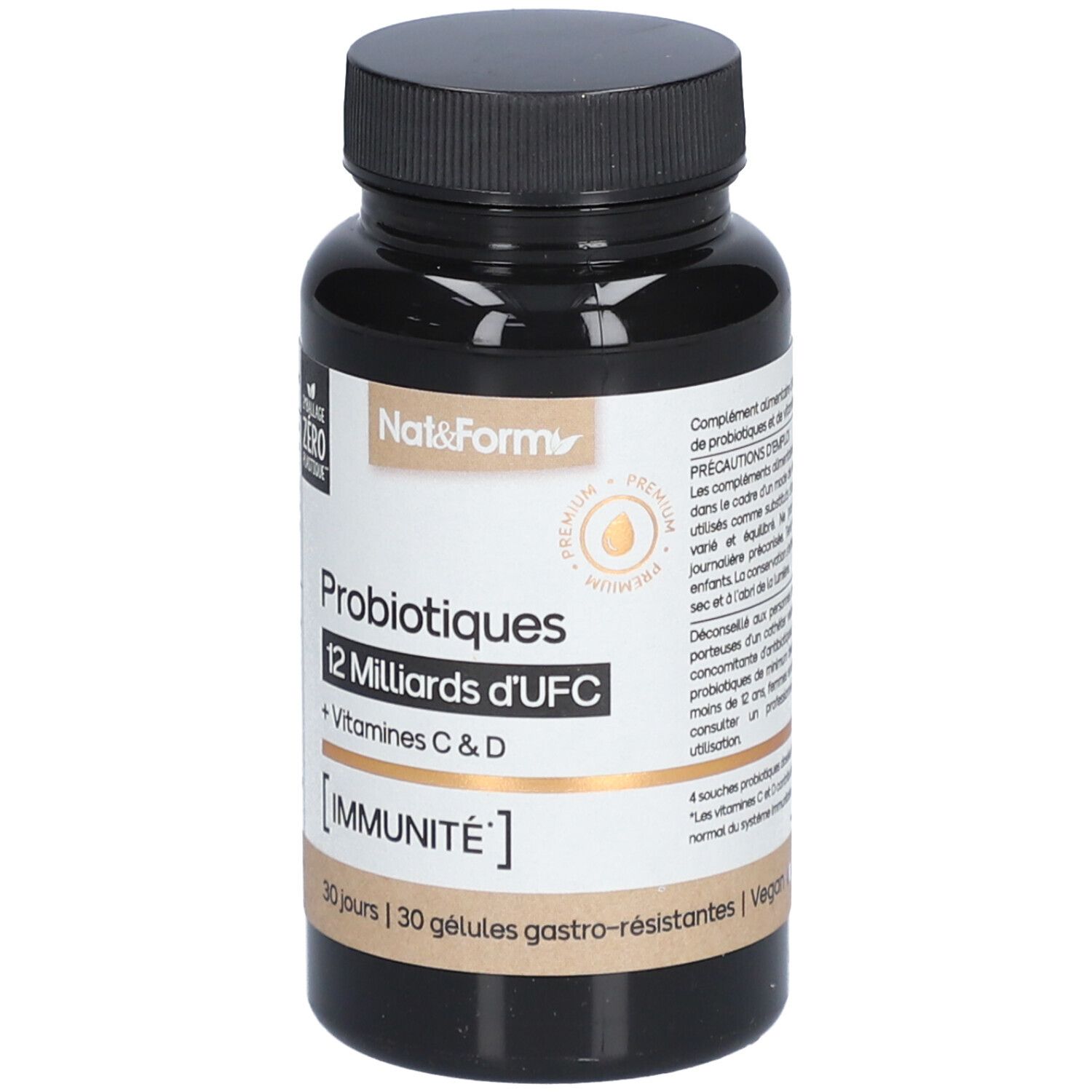 Nat&Form Probiotika 12 Milliarden KBE + Vitamin C & D