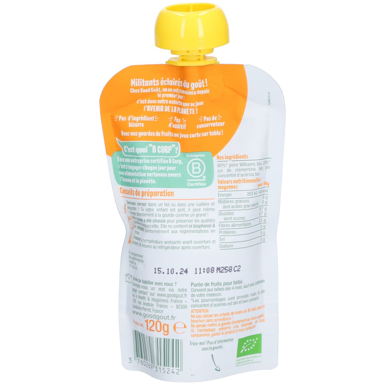 GOODGOUT BIO-CLEMENTINE-BIRNE 120G