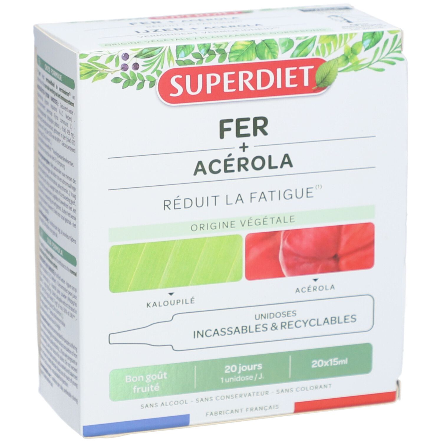 Superdiet Eisen + Acerola fruchtiger Geschmack Müdigkeit