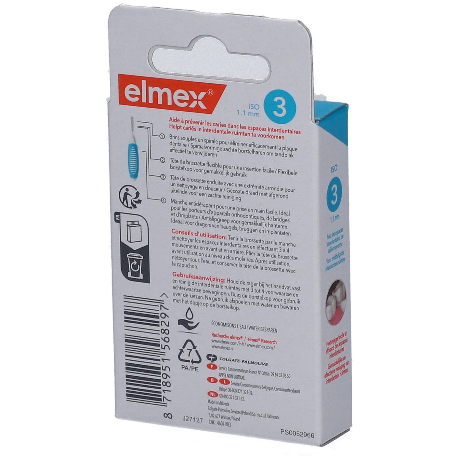 Elmex Brossettes Interdentaires ISO 3 1.1 mm