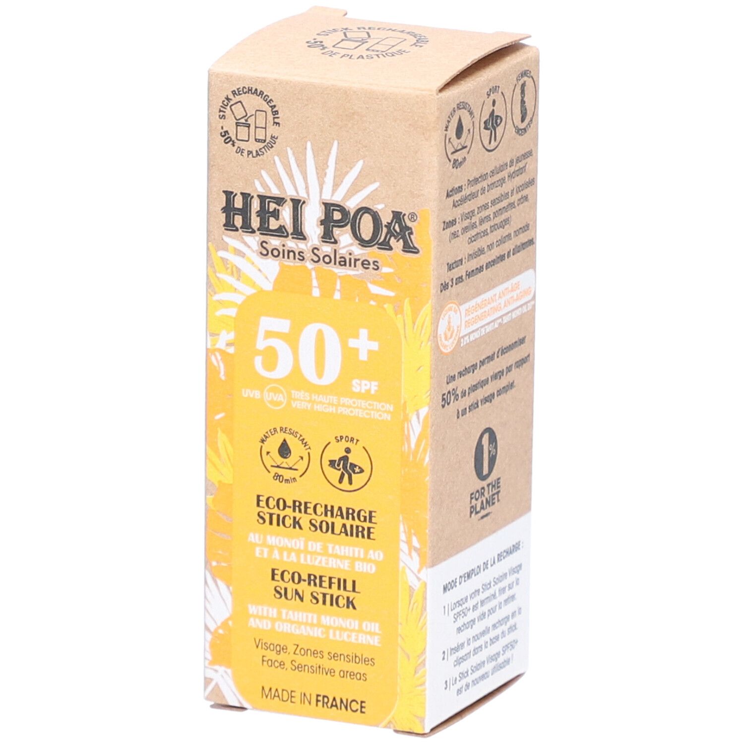 HEI POA® ECO-RECHARGE STICK SOLAIRE VISAGE SPF50+