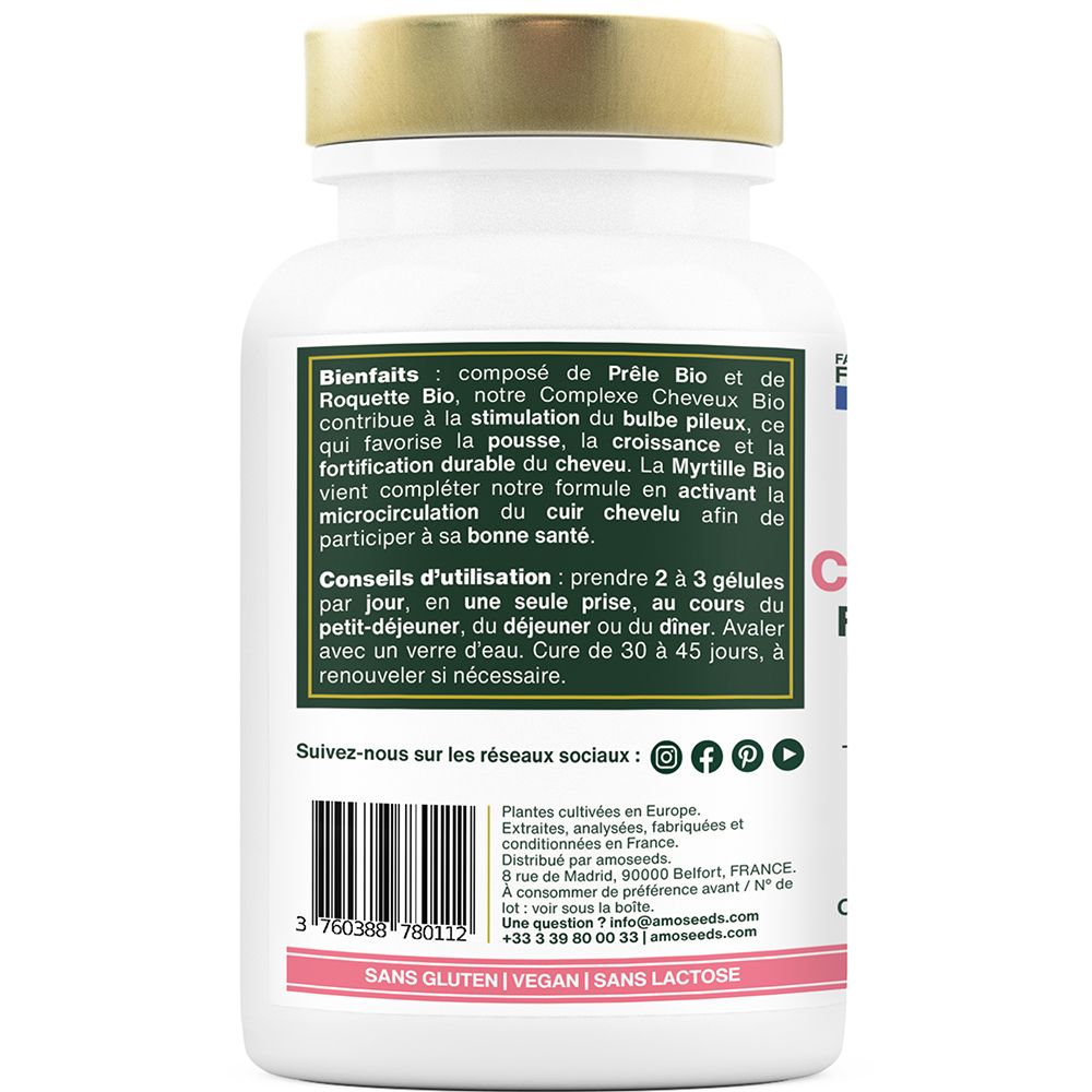 Rückseite der weißen Flasche. Text mit Informationen zu Inhaltsstoffen und Anwendung. AB-Bio-Logo.