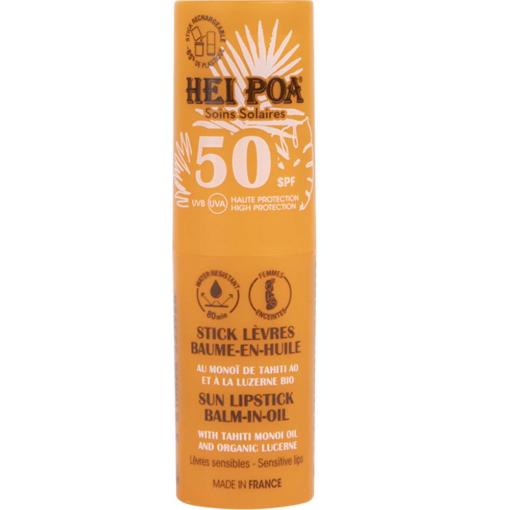 Hei Poa Sonnenschutz-Lippenstift SPF50+ Monoi Hoher Schutz