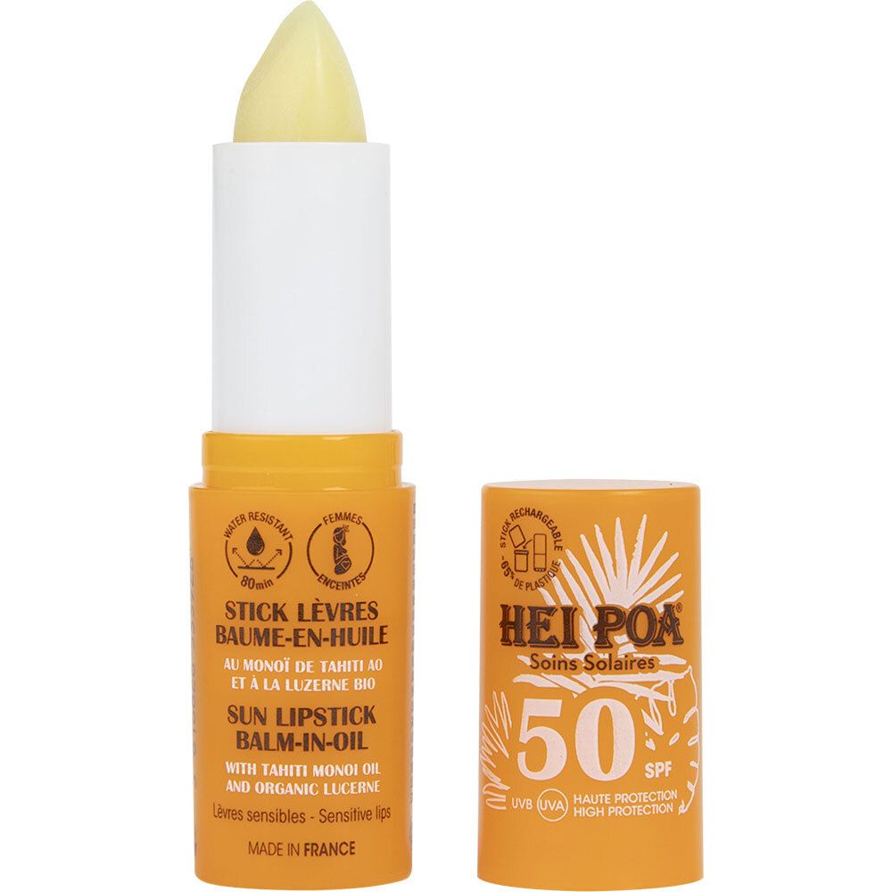 Hei Poa Sonnenschutz-Lippenstift SPF50+ Monoi Hoher Schutz