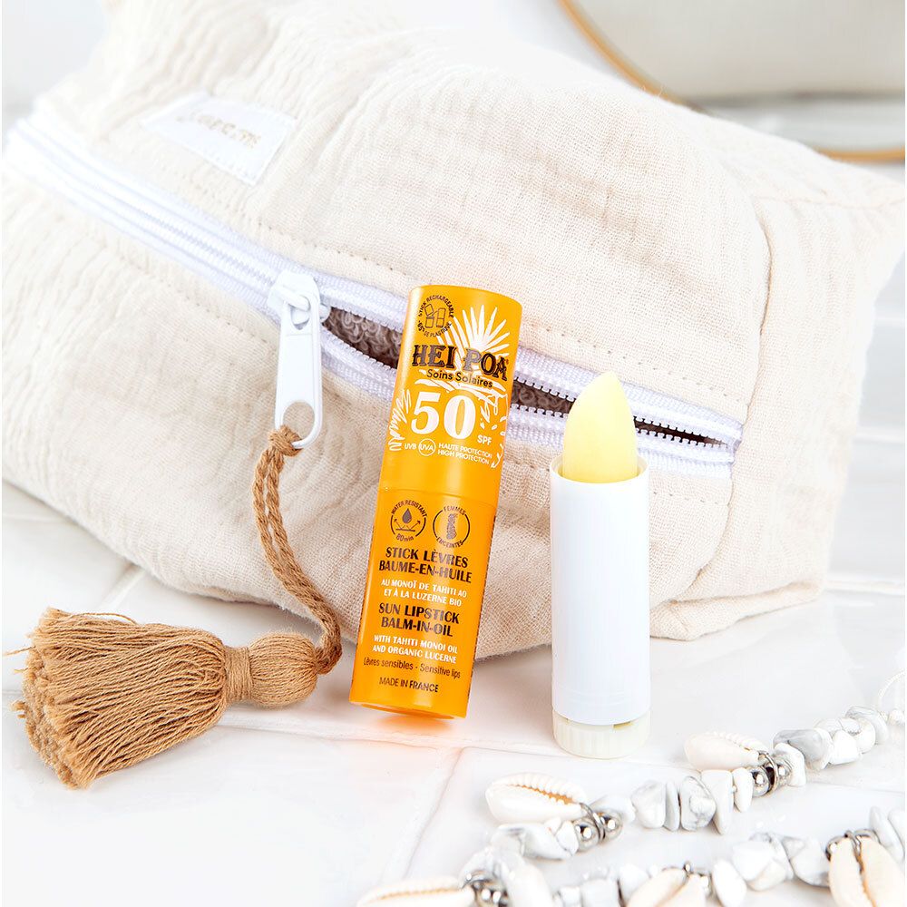 Hei Poa Sonnenschutz-Lippenstift SPF50+ Monoi Hoher Schutz