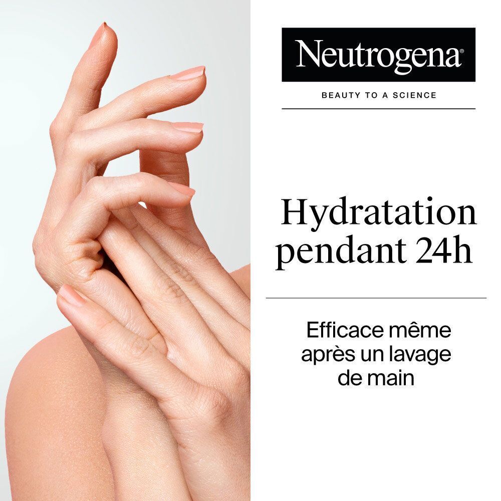 Neutrogena Handcreme für 24h Feuchtigkeit, auch nach dem Händewaschen wirksam.