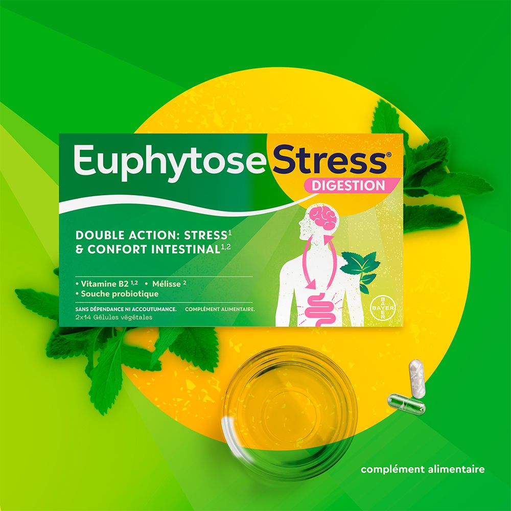 EuphytoseStress® Verdauung - Stress und Darmkomfort - Probiotika, Melisse, Vitamin B2