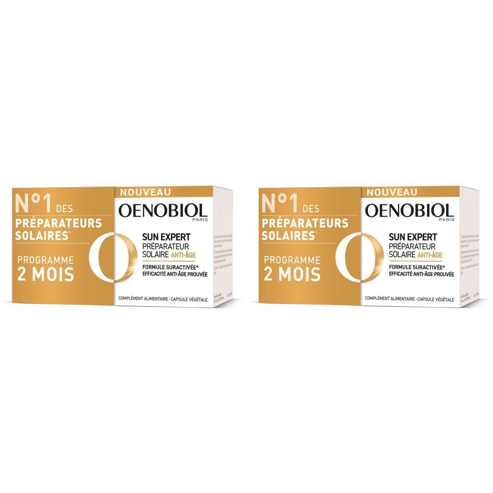 OENOBIOL DUO SUN EXPERT Préparateur Solaire Anti-Âge Complément alimentaire - Lot de 2 x 30 capsules