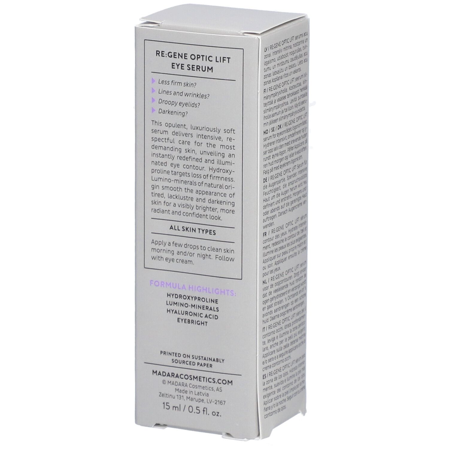 Sérum contour des yeux effet liftant