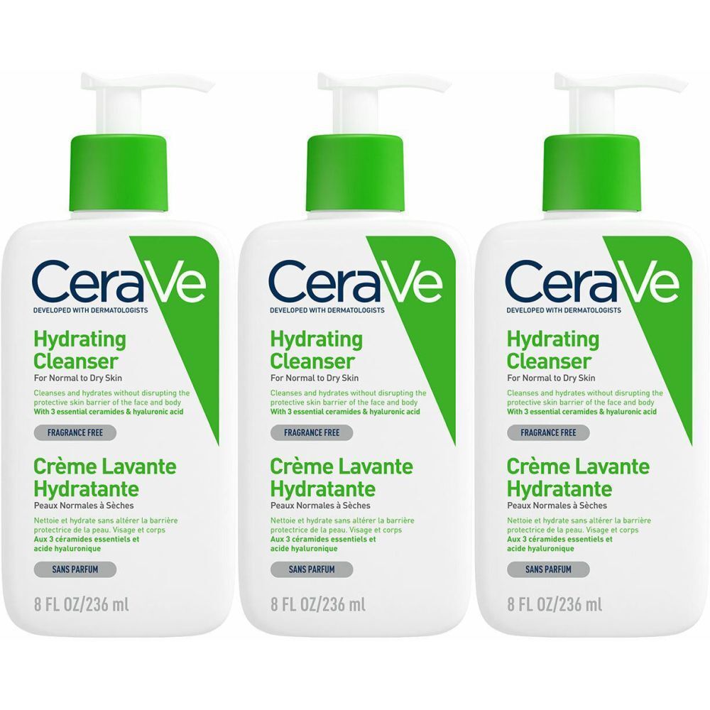 CeraVe Crème Lavante Hydratante visage et corps pour les peaux sèches à très sèches 236ml