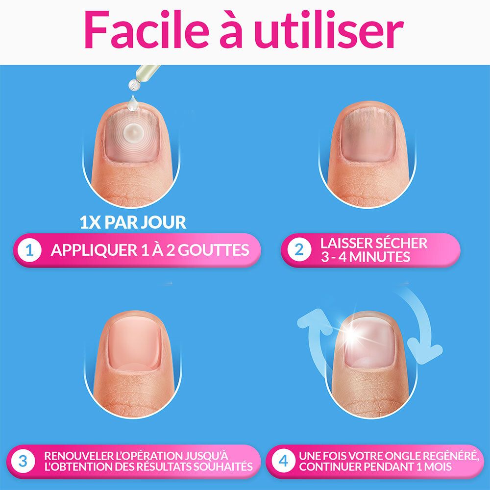 EXCILOR - Sérum Ongles Régénérant - Répare & Protège Les Ongles Abîmés & Décolorés - Formule Brevetée - Ingrédient Actif D'Origine Végétale - Testé Dermatologiquement - 10ml