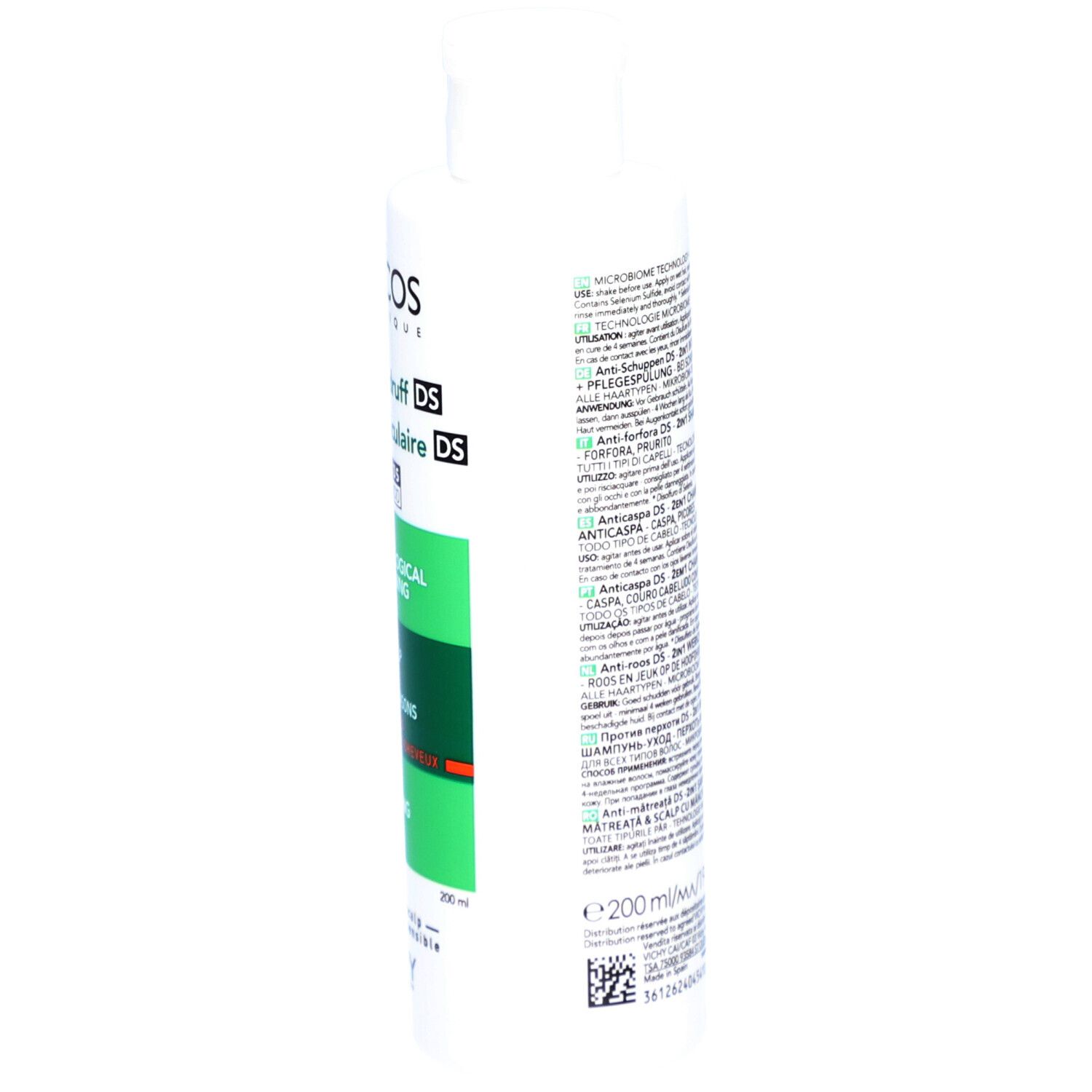 DERCOS SHAMPOING ANTI-PELLICULAIRE 2 EN 1. Flacon 200 ml