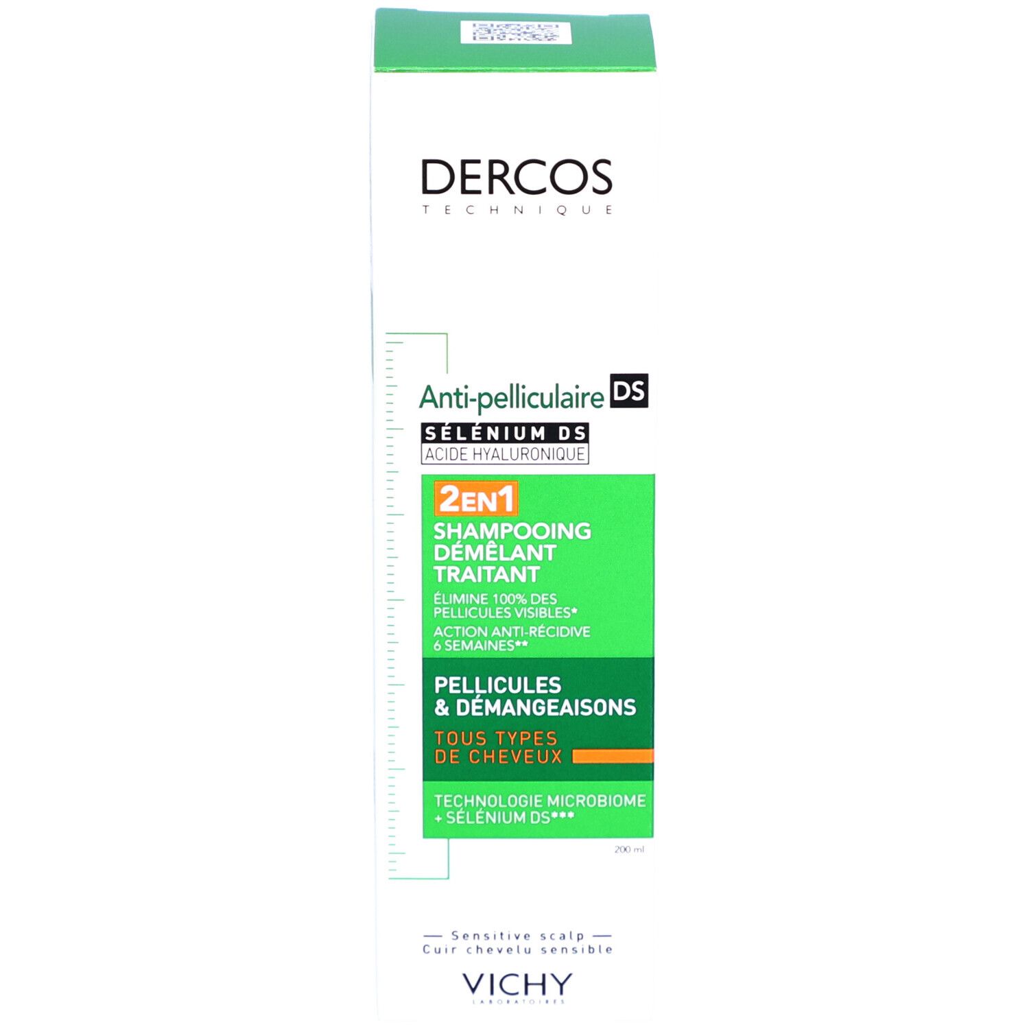 DERCOS SHAMPOING ANTI-PELLICULAIRE 2 EN 1. Flacon 200 ml