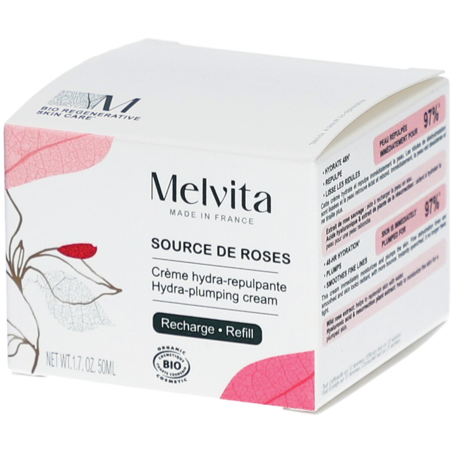 MELVITA Source de Roses Crème Hydra-Repulpante Recharge