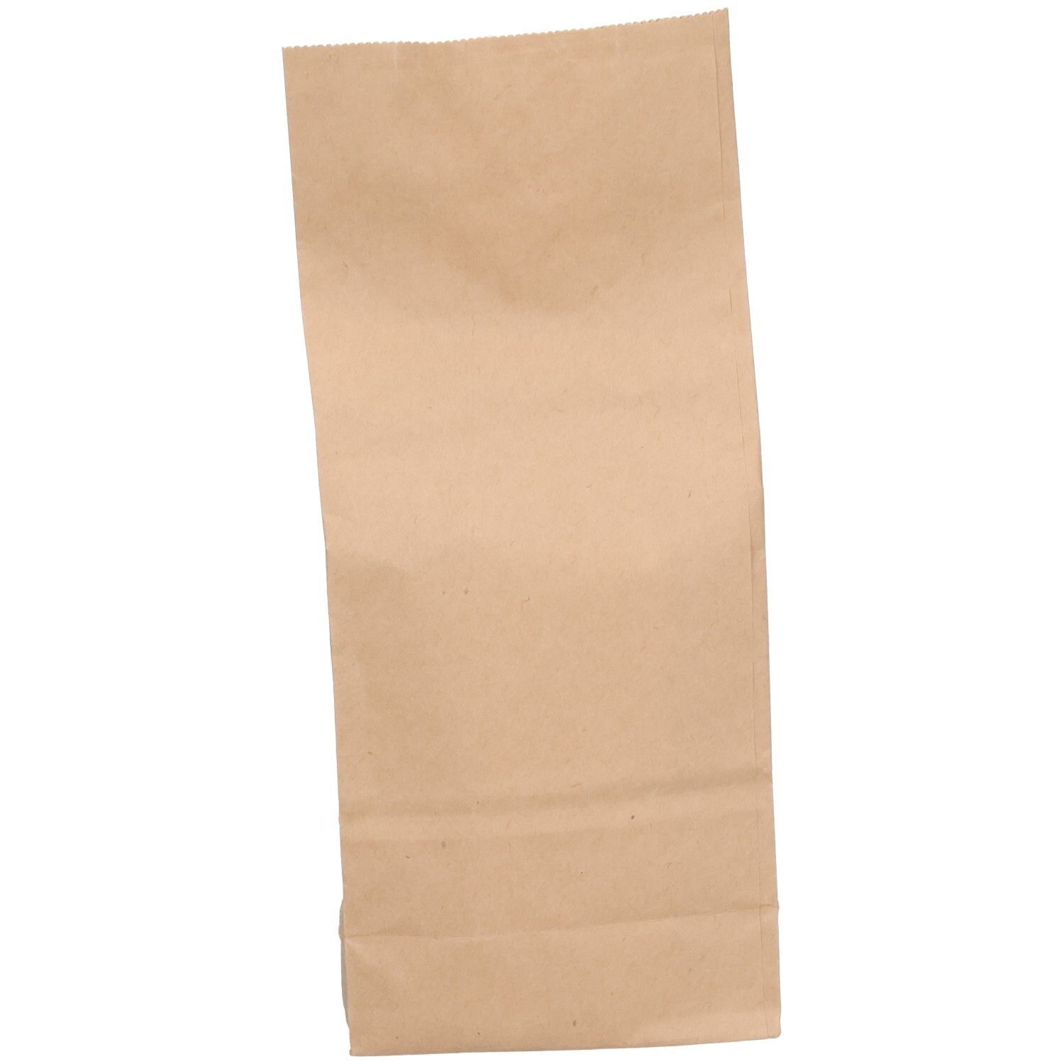 Brauner Papierbeutel. Vorderseite mit Falz. Leere Verpackung für SUPRAFOOD ACEROLA PDR.