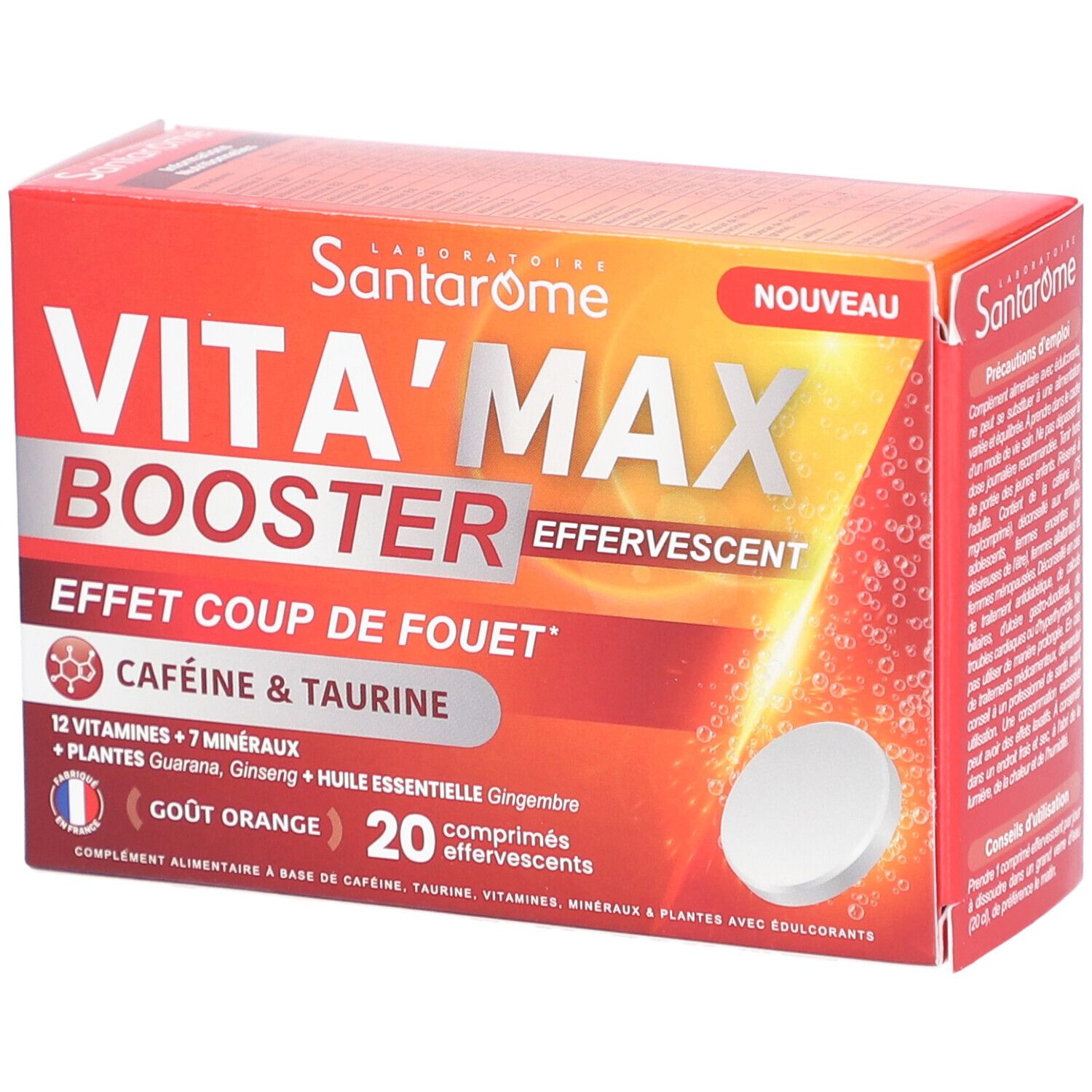Santarome Vita'max Brause Booster Anti-Müdigkeit Goût Orange