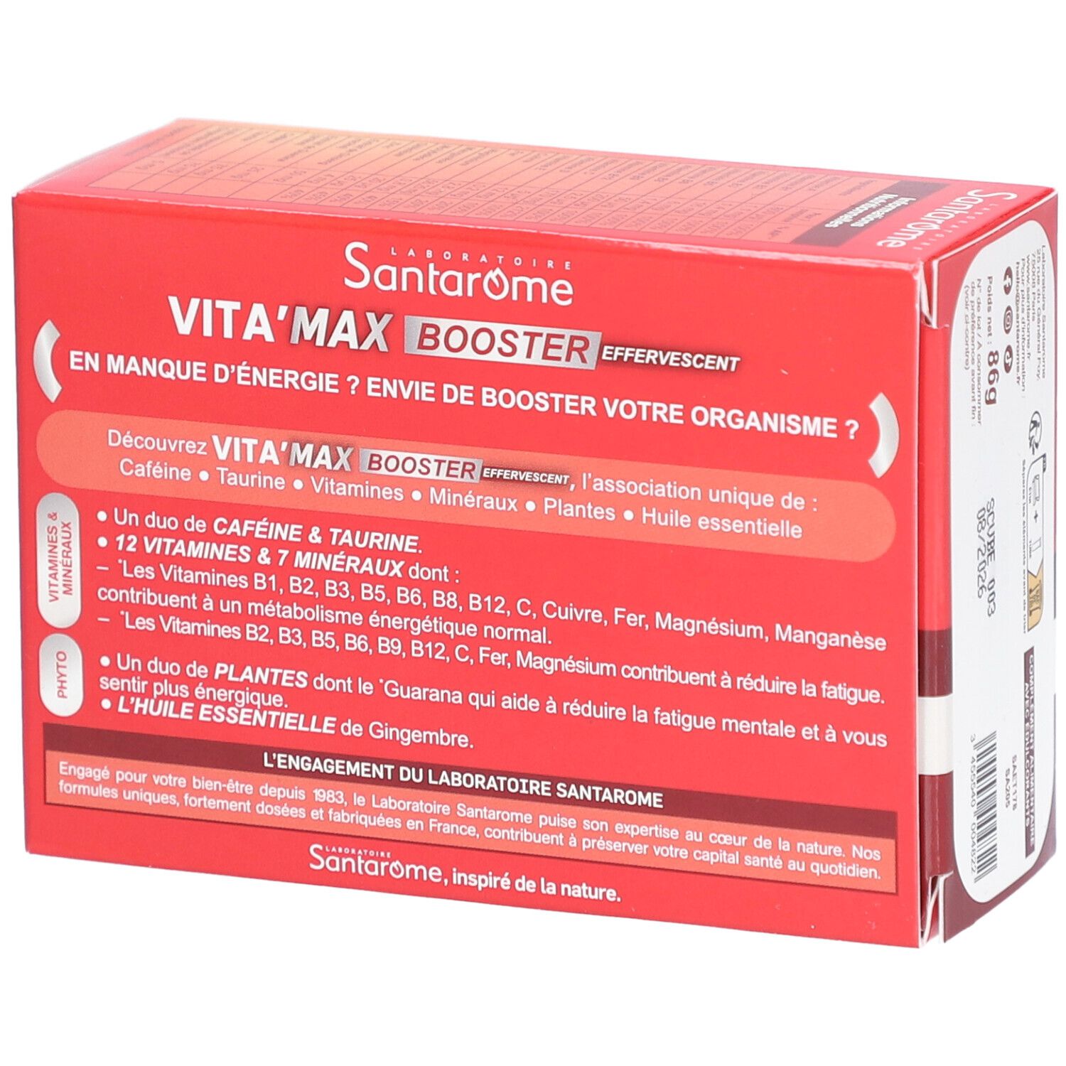 Santarome Vita'max Brause Booster Anti-Müdigkeit Goût Orange