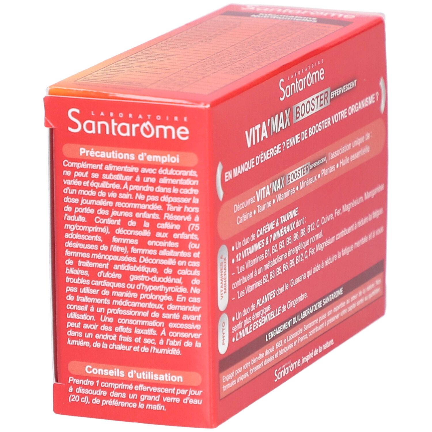 Santarome Vita'max Brause Booster Anti-Müdigkeit Goût Orange