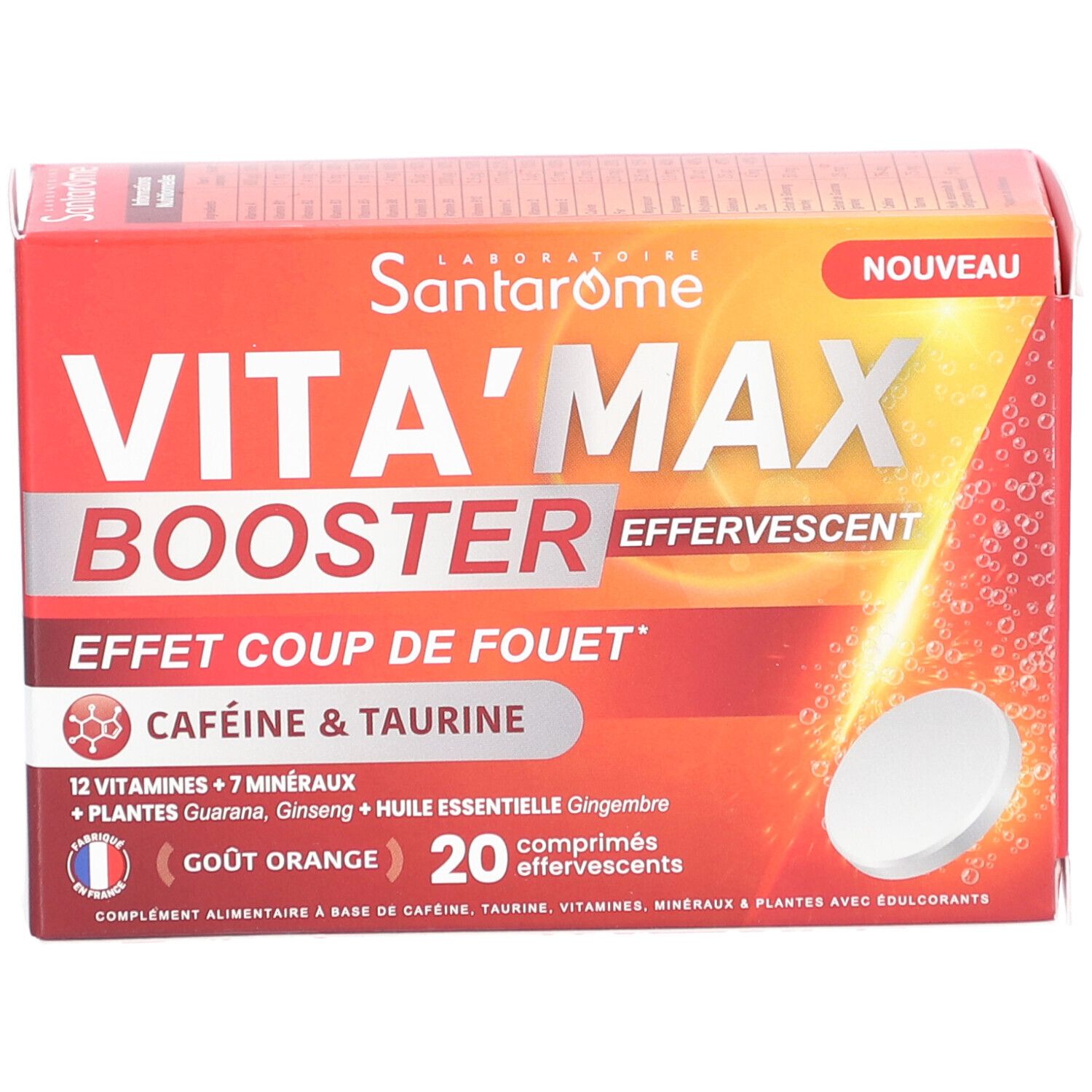 Santarome Vita'max Brause Booster Anti-Müdigkeit Goût Orange