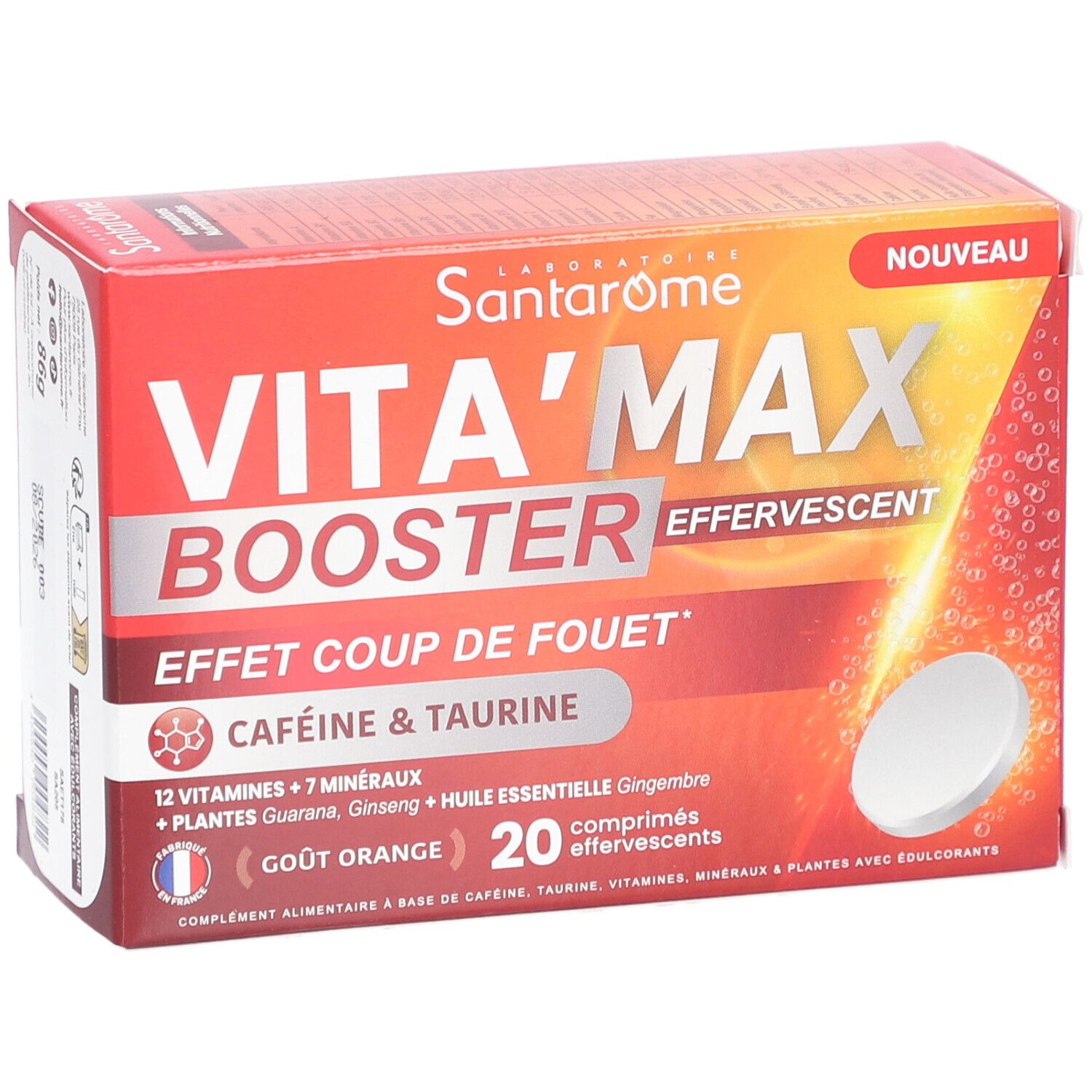 Santarome Vita'max Brause Booster Anti-Müdigkeit Goût Orange