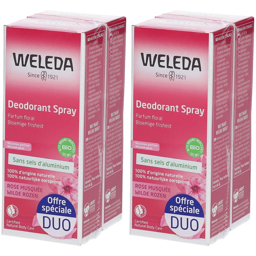 WELEDA Déodorant Spray à la Rose Musquée x2