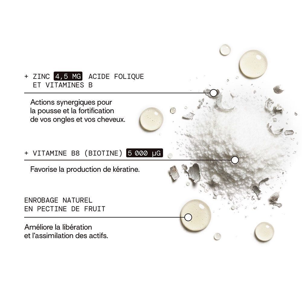 Zutaten und Vorteile von Mium Gummies: Zink, Folsäure, Biotin, Pektin.