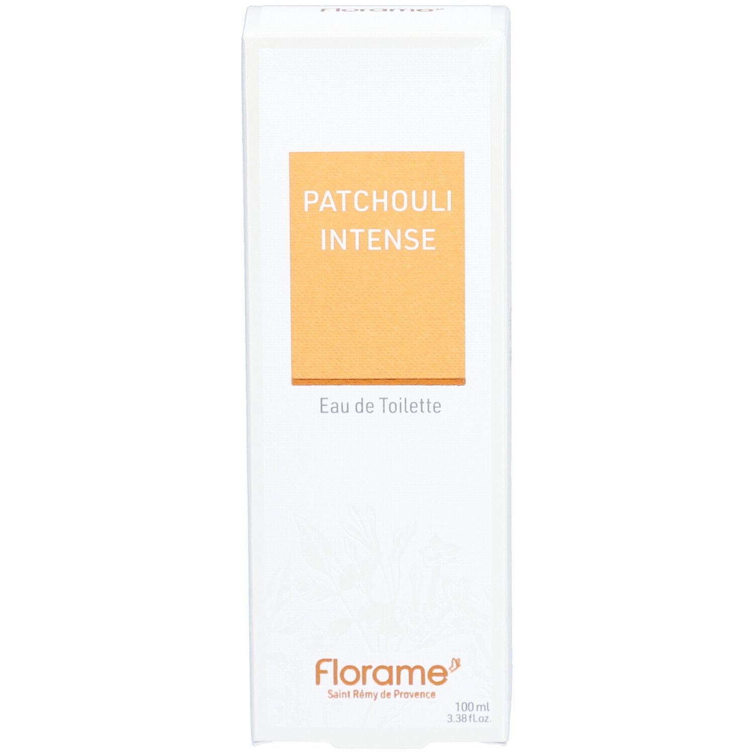 Emballage blanc avec nom du produit et logo. Texte : Eau de Toilette.
