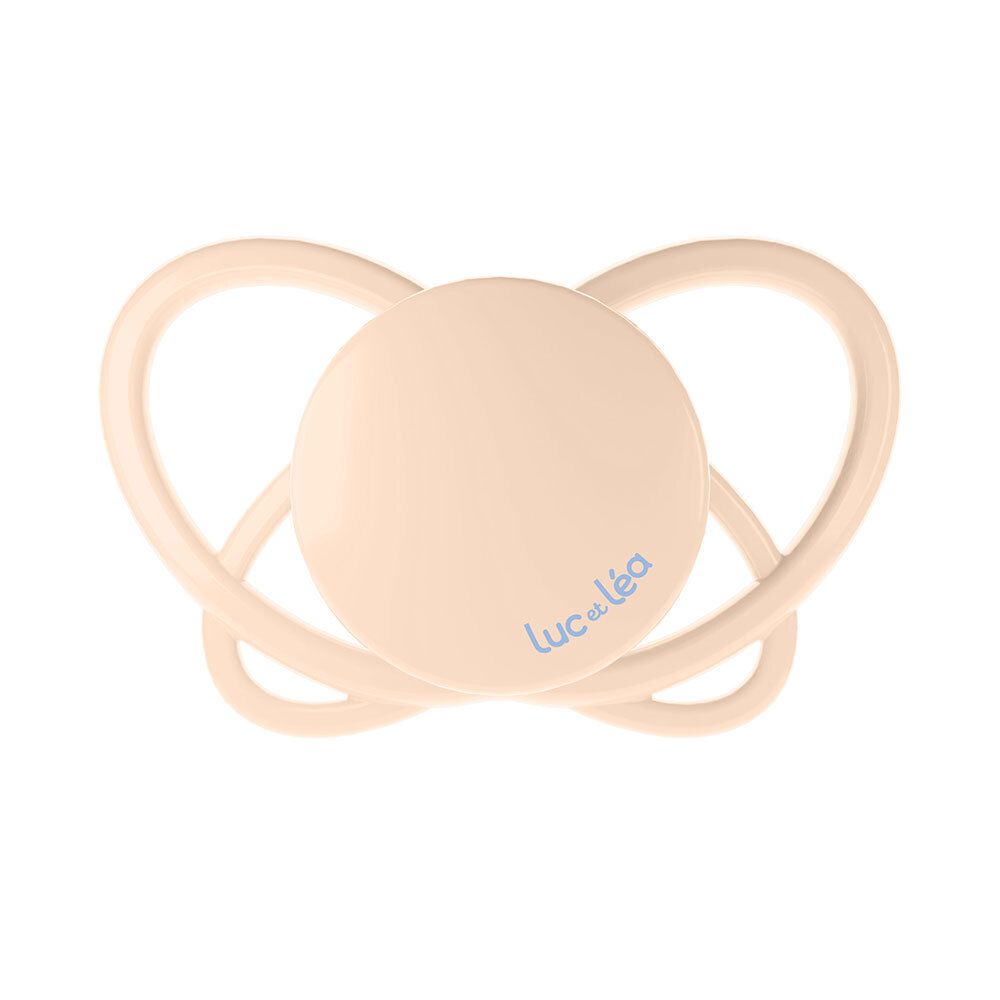 Beiger Schnuller. Marke: Luc et Léa. Physiologische Form.