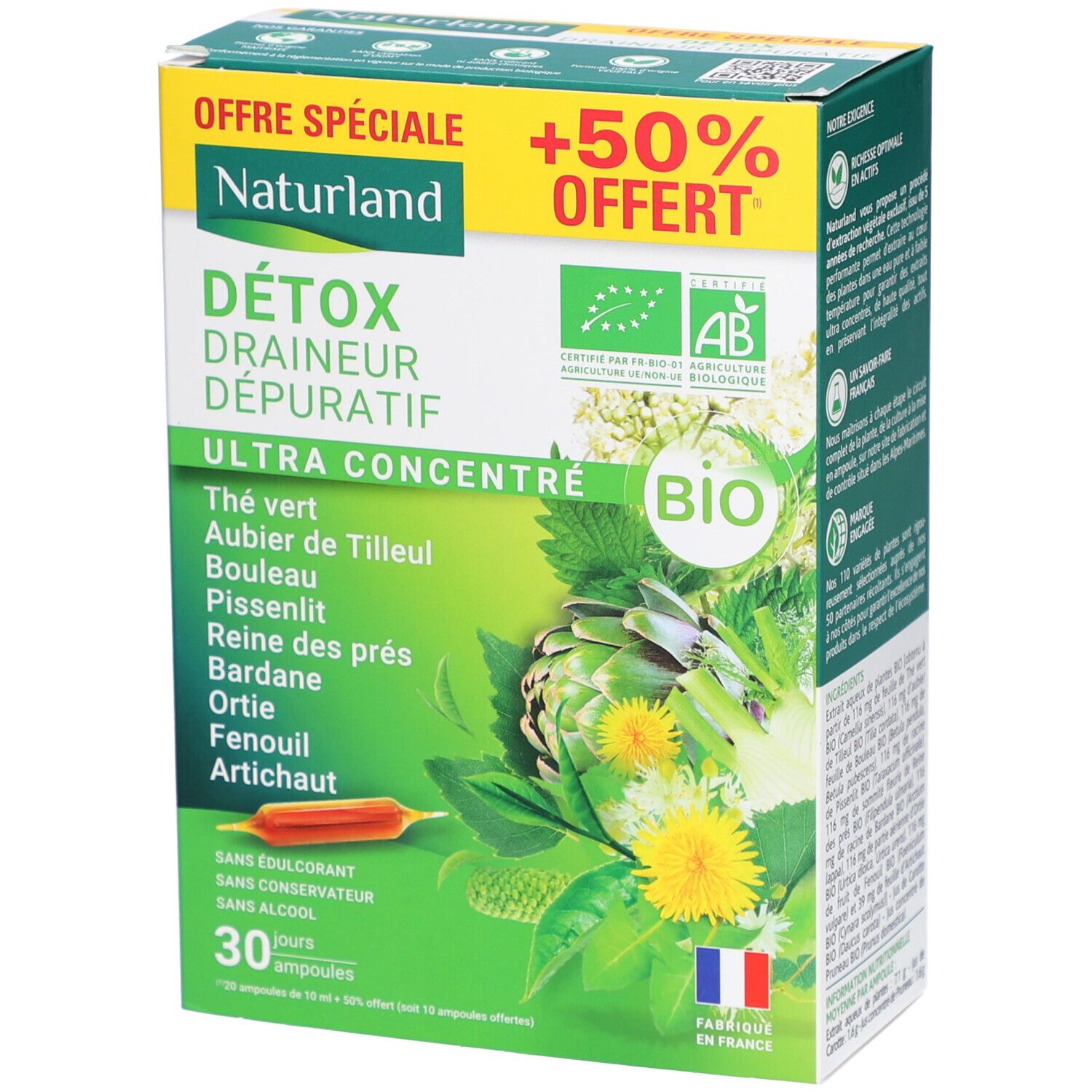Naturland Detox Draineur Depuratif Ultra Concentré Bio