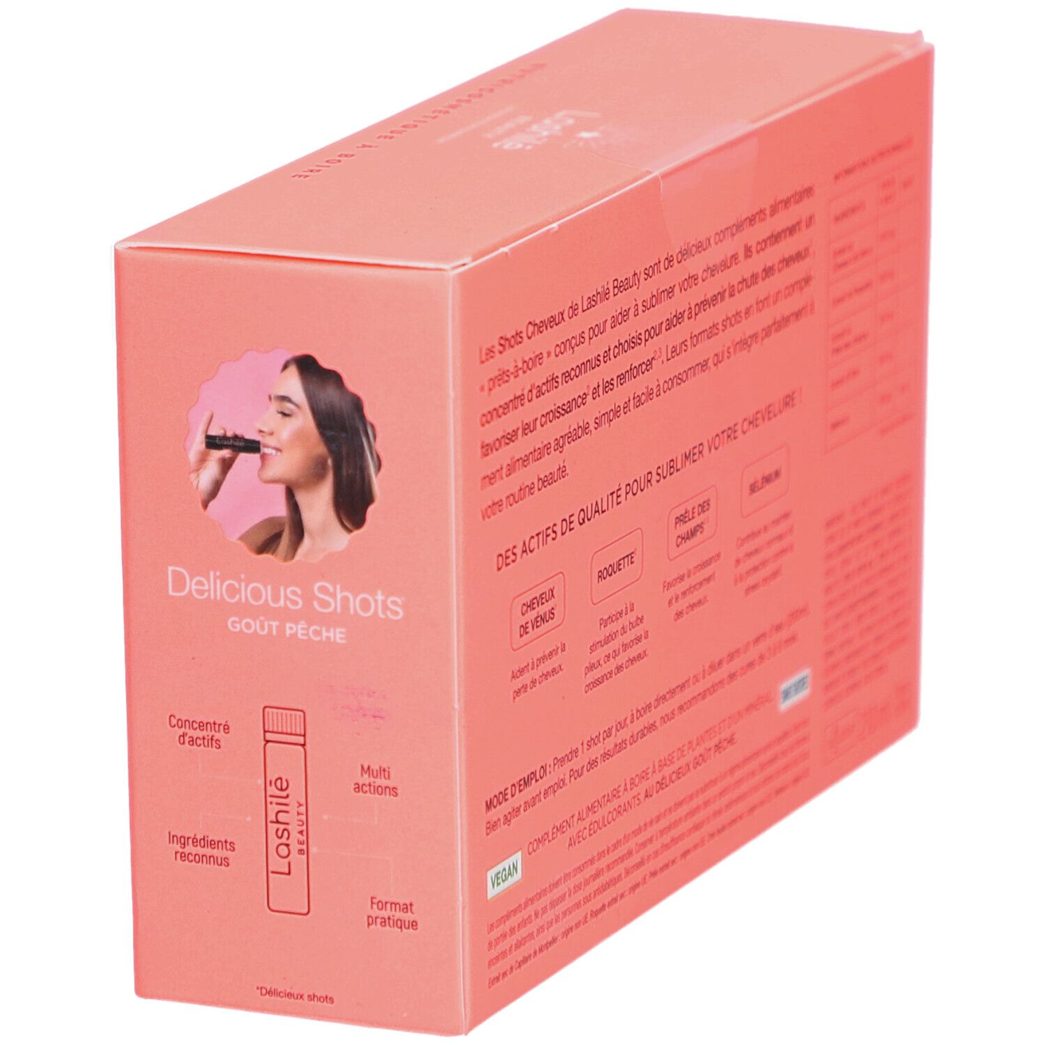 Lashilé Beauty - Shots cheveux - Formule 3 en 1 - Anti-chute, croissance et fortification - Nutricosmétique à boire - Programme 14 Jours - Cheveux de vénus, roquette, prêle, sélenium