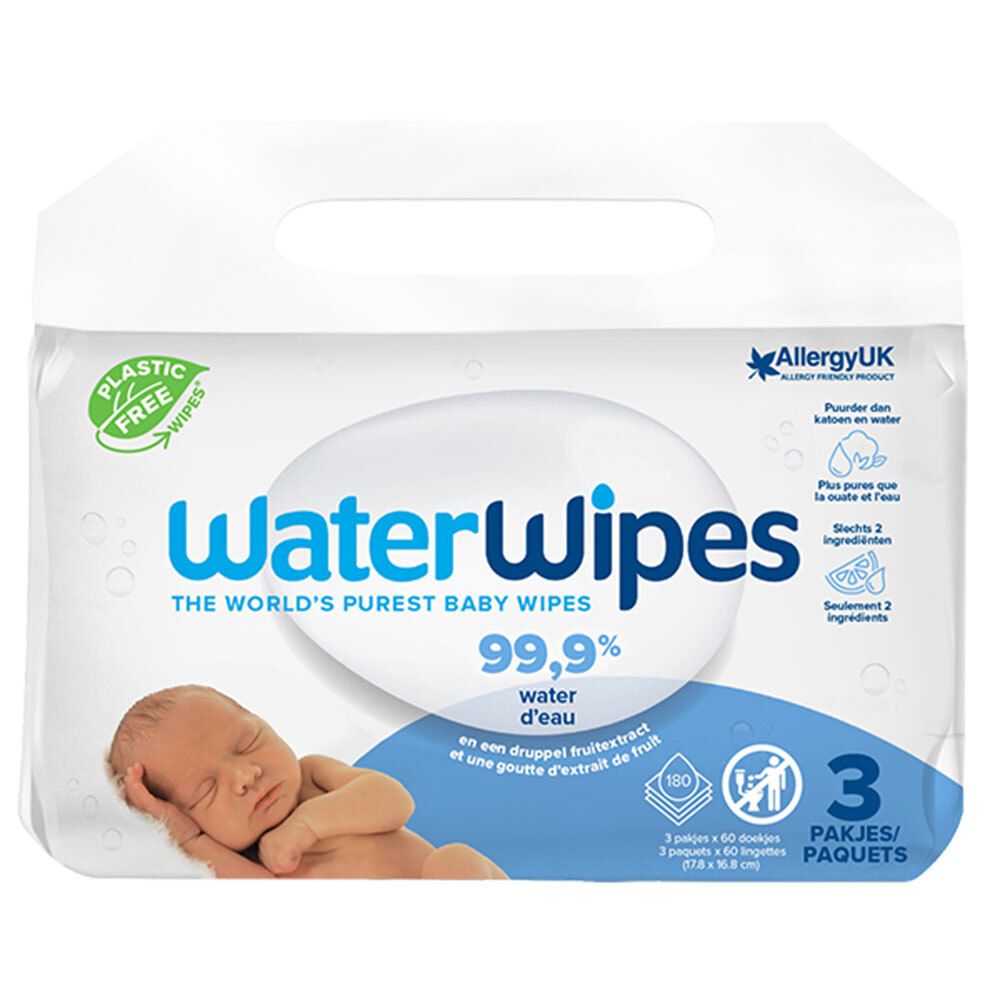 WATERWIPES Lingettes x3