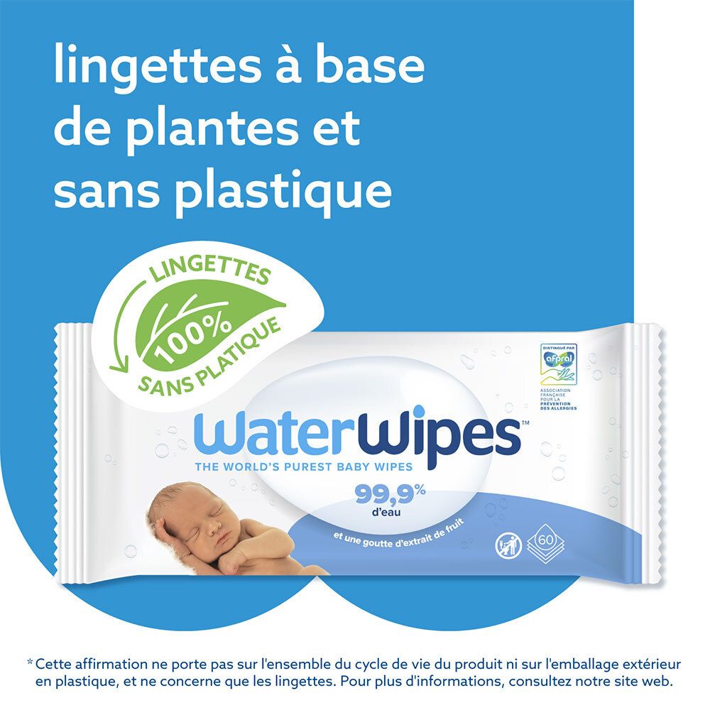 WATERWIPES Lingettes x3