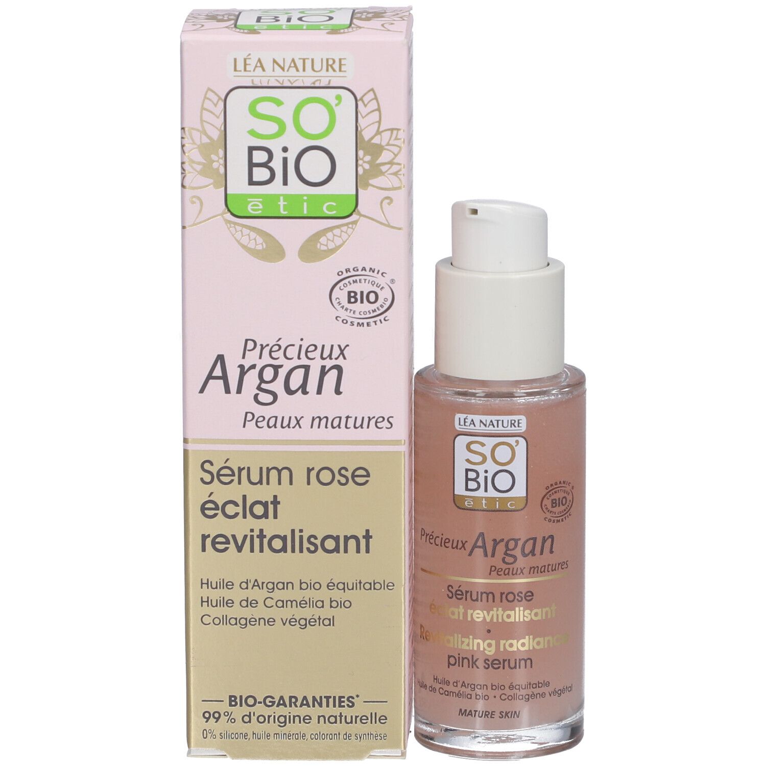 SO BIO ETIC Précieux Argan Serum Rose éclat revitalisierend