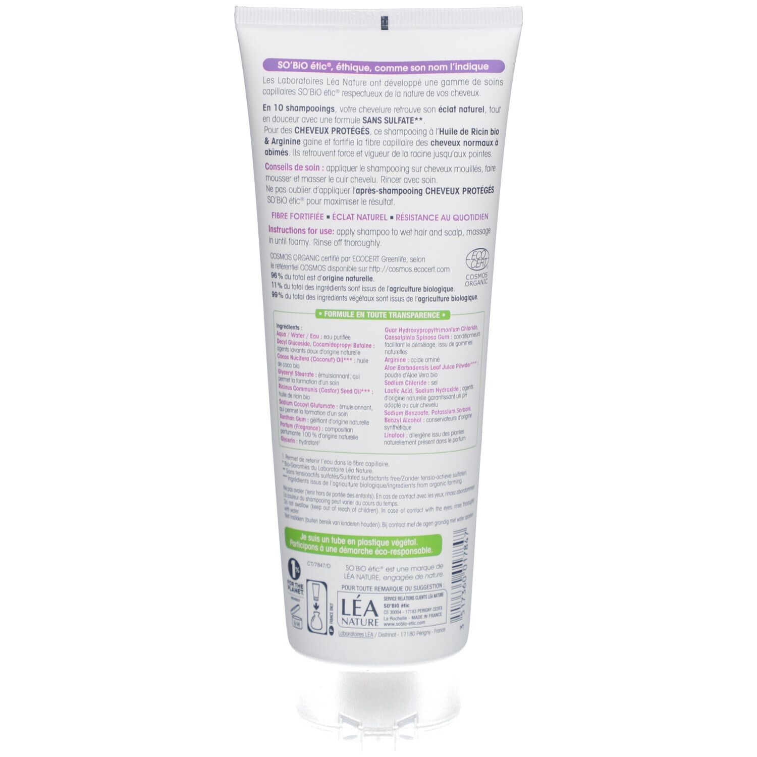 SO BIO ETIC Shampoo für geschütztes Haar Rizinus und Arginin