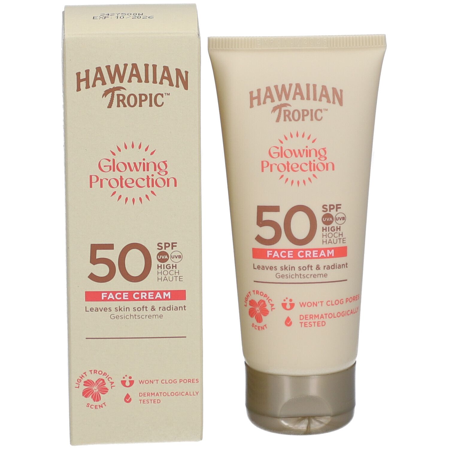Hawaiian Tropic Sonnencreme Gesicht Glow Protection SPF50