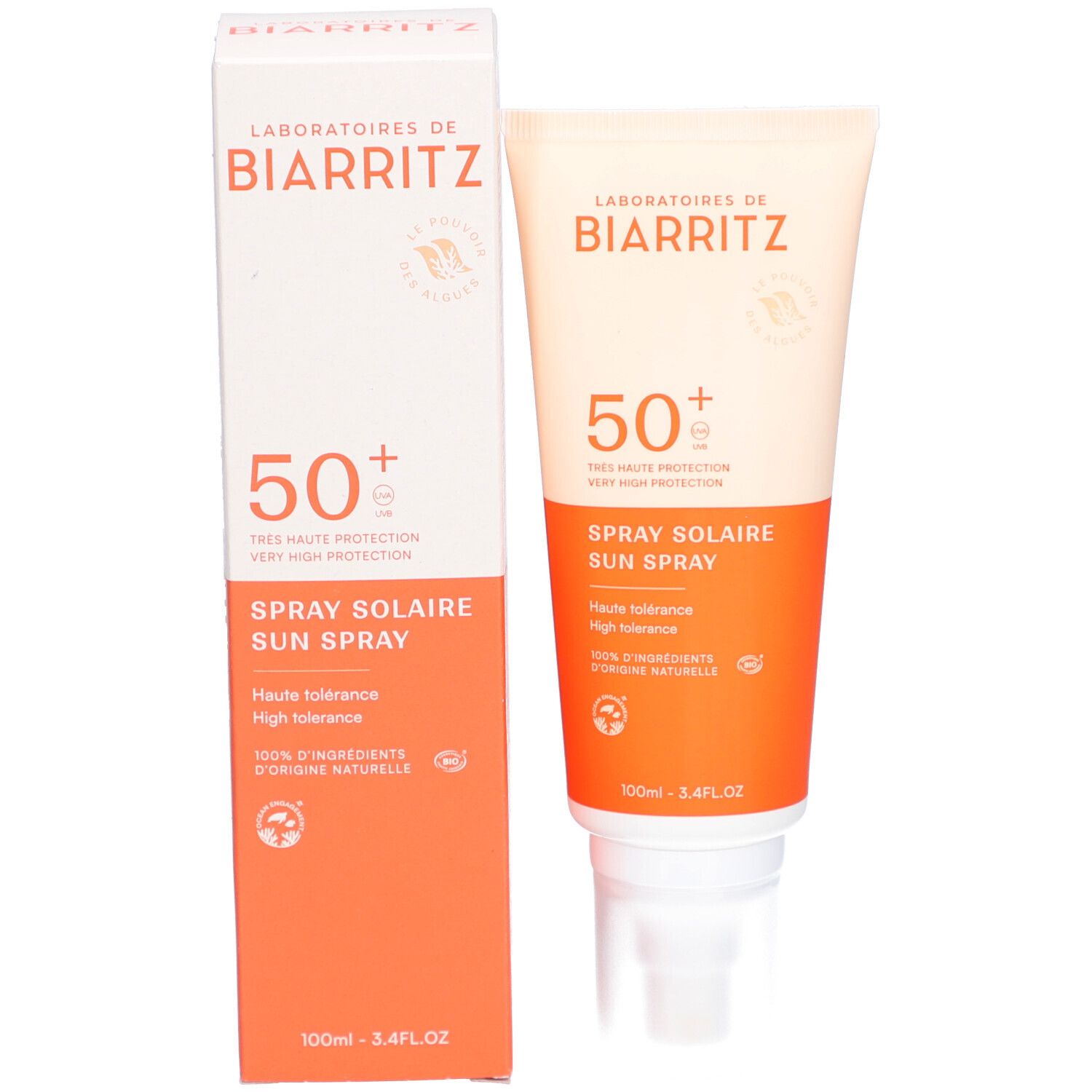 Laboratoires de Biarritz Alga Maris Spray solaire SPF50+ visage et corps