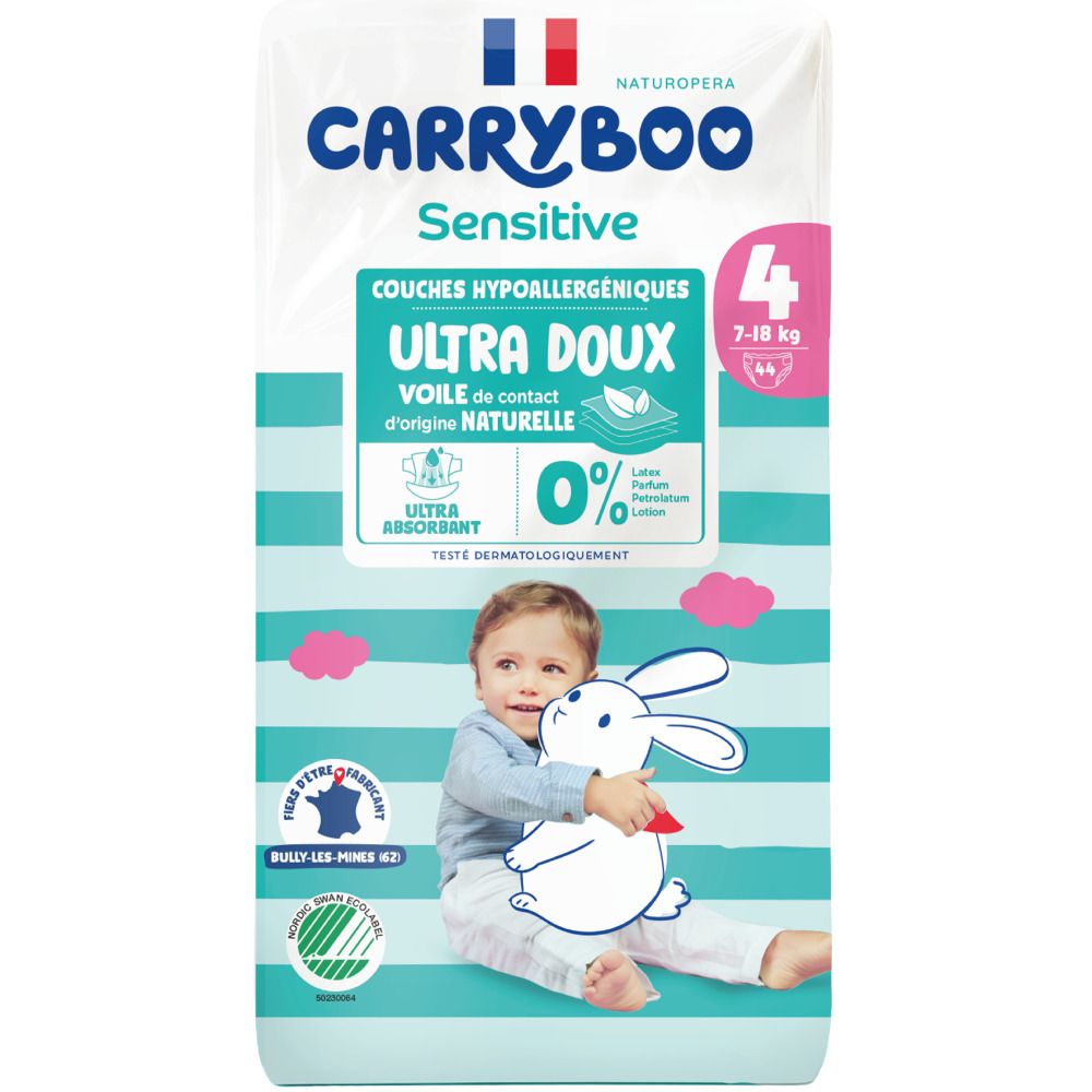 CARRYBOO Sensitive Babywindeln – Größe 4 (7–18 kg)