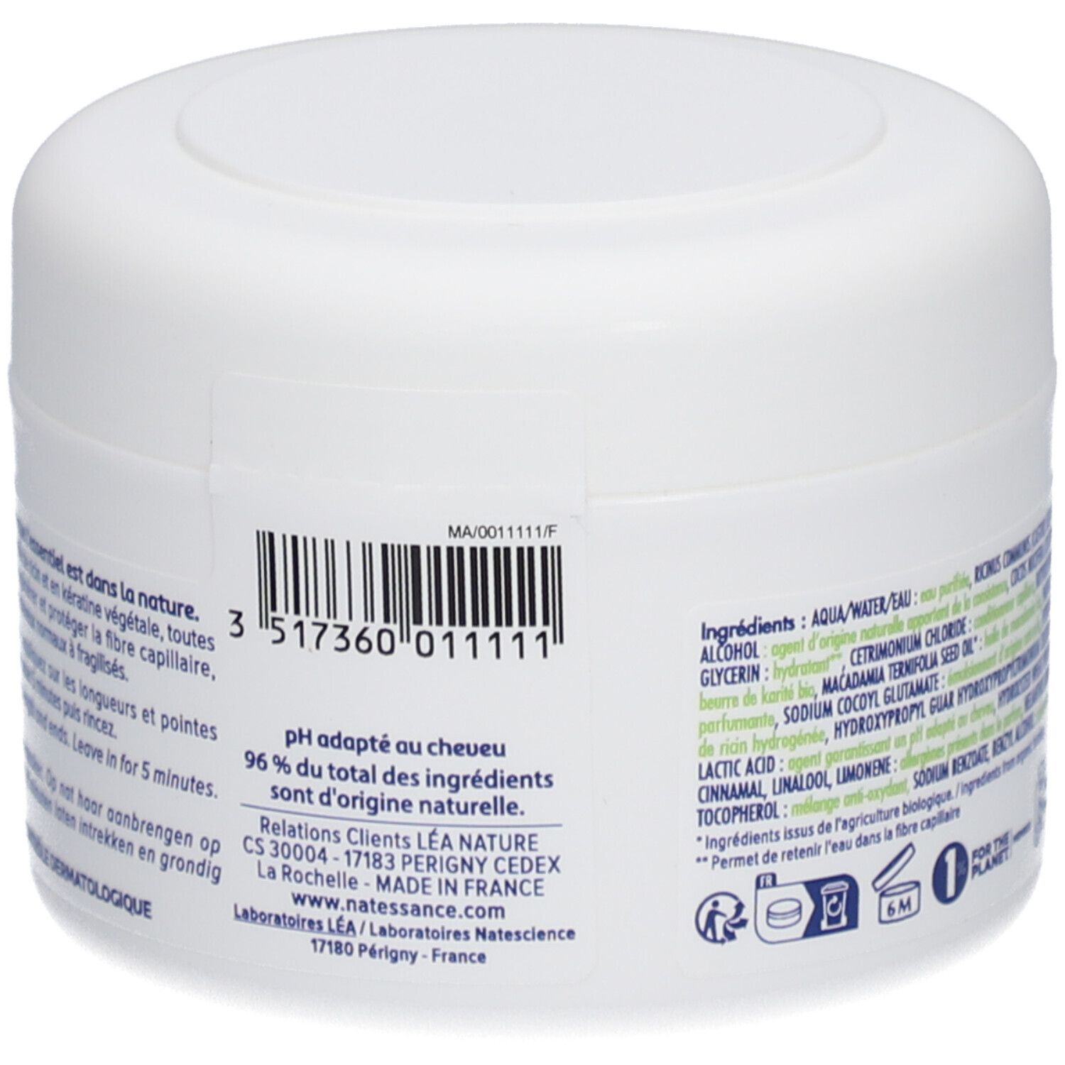 NATESSANCE Masque capillaire fortifiant
