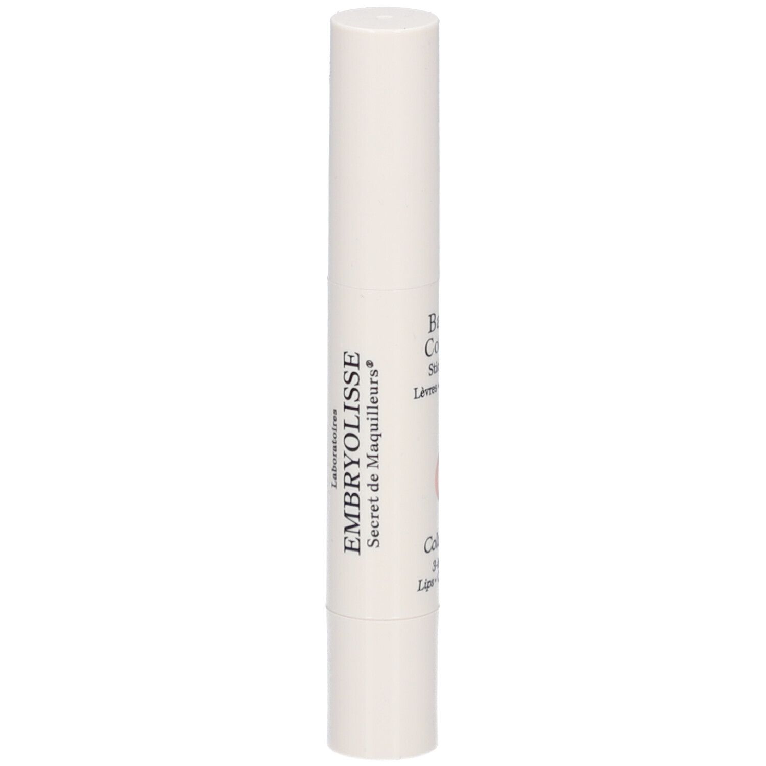 Stick blanc avec texte en français. Marque EMBRYOLISSE visible.
