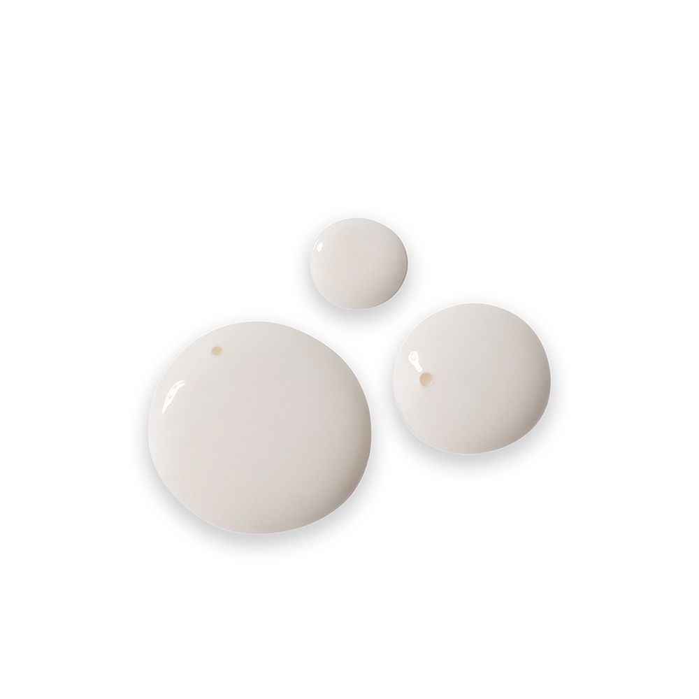 Drei weiße Tropfen. Runde Form.