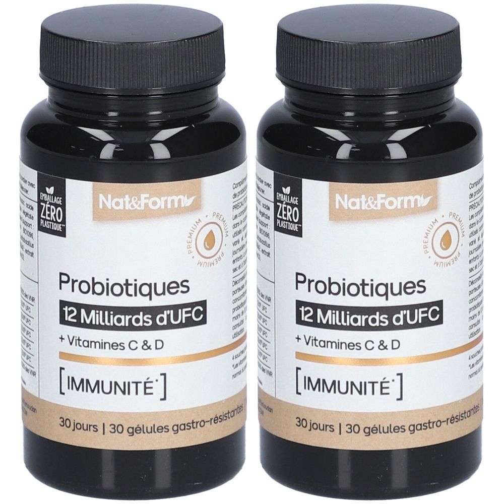 Nat&Form Probiotiques 12 Milliards d'UFC + Vitamines C & D