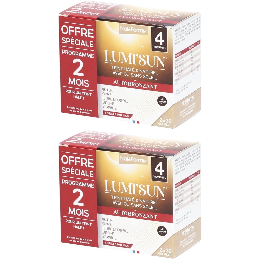 NAT&FORM LUMISUN BRONZ GELUL 30X2 x2
