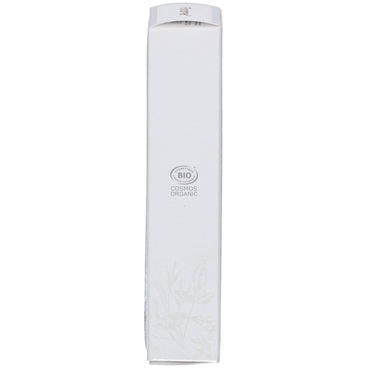 Produktflakon und Verpackung. Flakon mit kupferfarbenem Verschluss. Verpackung mit "Vanille Gourmande". Marke Florame.