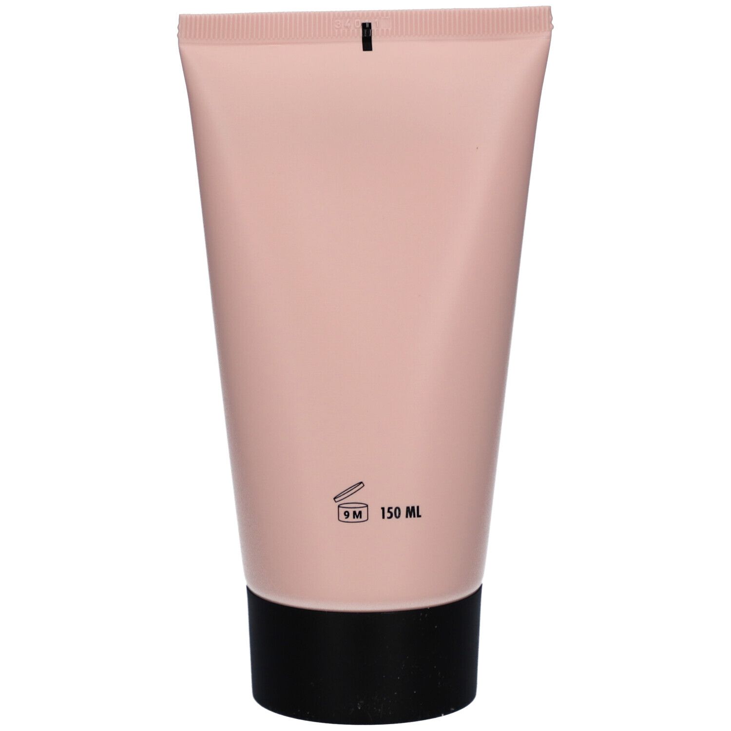 Rückseite einer rosa Tube. Aufgedruckt: 9M, 150 ml.