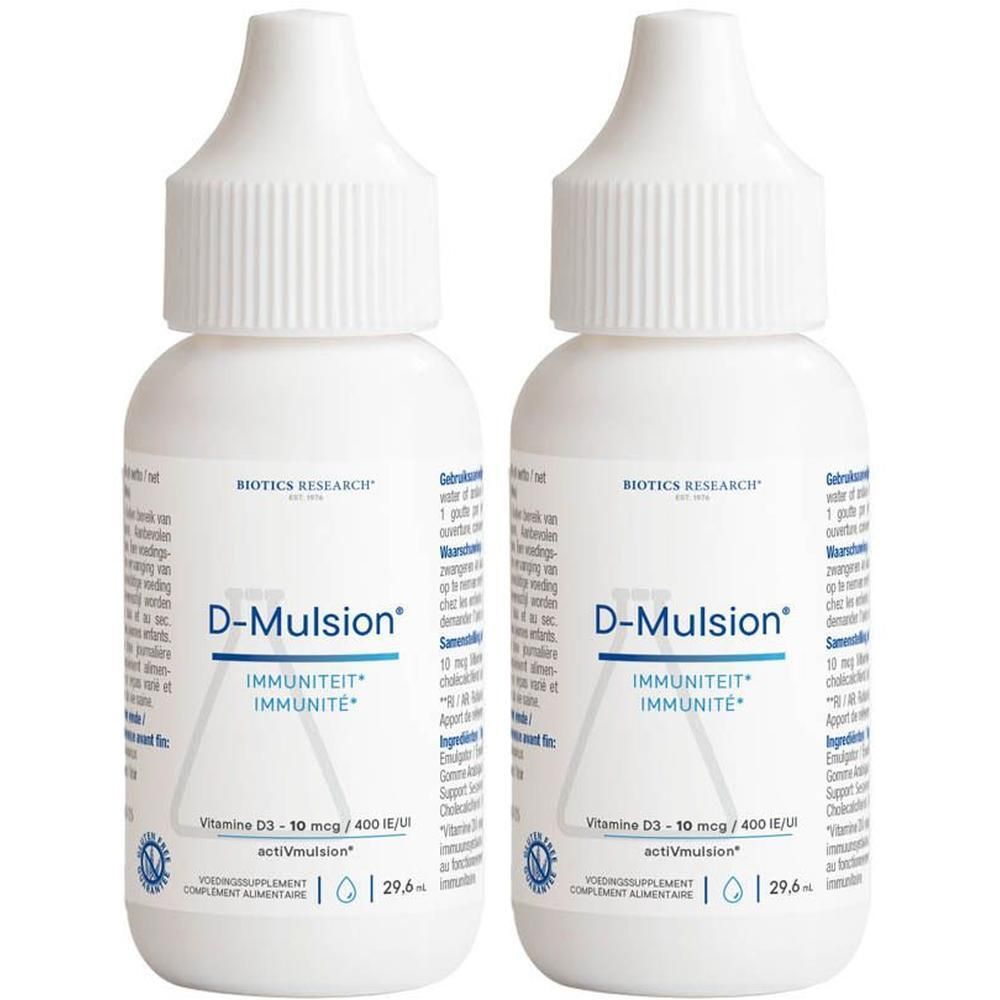 Deux flacons de D-Mulsion Vitamine D3, 29.6 ml.