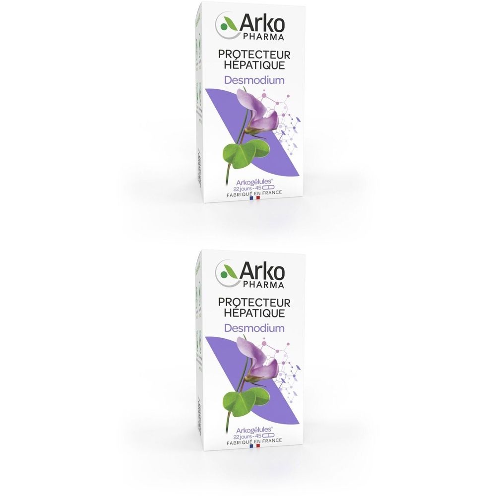 Boîte blanche avec logo et nom du produit. Graphique violet avec fleur et feuilles. Inscription en français.